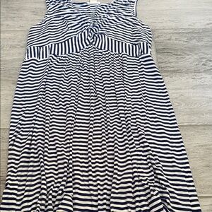 Hannah Navy and White Striped Sleeveless Dress XL